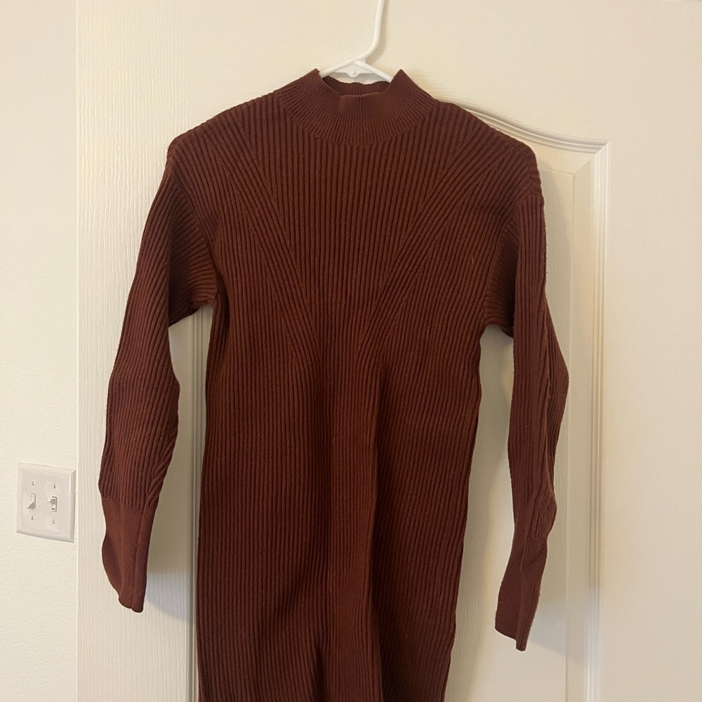 Abercrombie & Fitch Women’s Turtleneck Dress in Rich Brown